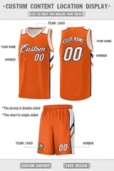 Orange White Double Side Sets Men Basketball Jersey 4