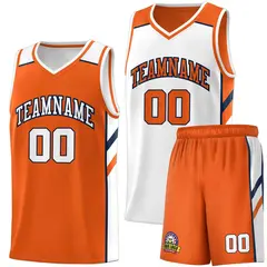 Orange White Double Side Sets Men Basketball Jersey 1