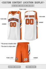 Orange White Double Side Sets Men Basketball Jersey 2