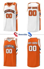 Orange White Double Side Sets Men Basketball Jersey 3