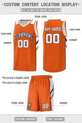 Orange White Double Side Sets Men Basketball Jersey 4