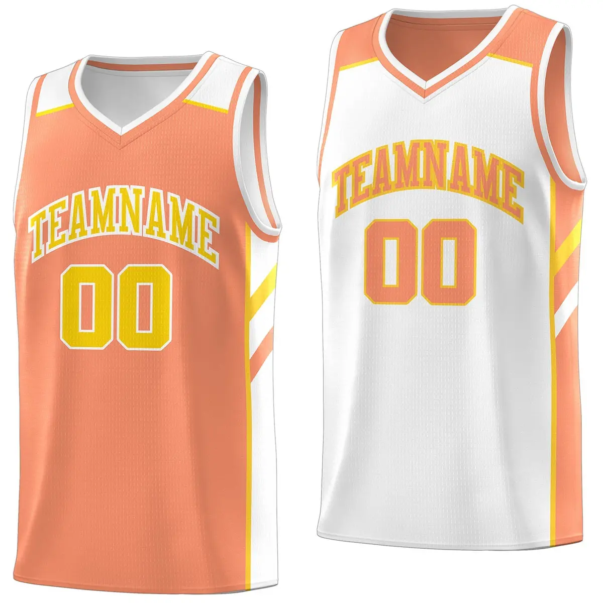 Orange White Double Side Tops Basketball Jersey