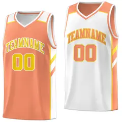 Orange White Double Side Tops Basketball Jersey 1
