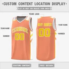 Orange White Double Side Tops Basketball Jersey 2