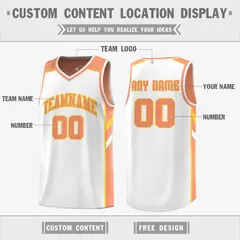 Orange White Double Side Tops Basketball Jersey 3