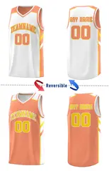 Orange White Double Side Tops Basketball Jersey 4