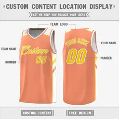 Orange White Double Side Tops Men Casual Basketball Jersey 2