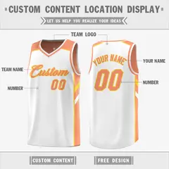 Orange White Double Side Tops Men Casual Basketball Jersey 3