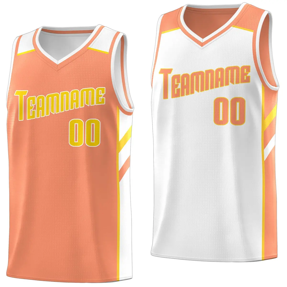 Orange White Double Side Training Basketball Jersey