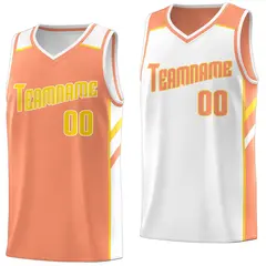 Orange White Double Side Training Basketball Jersey