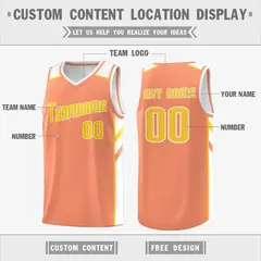 Orange White Double Side Training Basketball Jersey 2