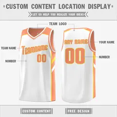 Orange White Double Side Training Basketball Jersey 3