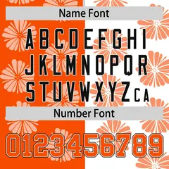 Orange White Flower Graffiti Split Baseball Jersey 4