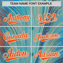 Orange White Fluid Feather Graffiti Baseball Jersey 3