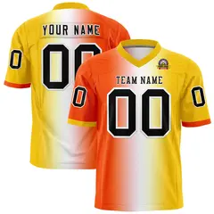 Orange White-Gold Gradient Fashion Authentic Football Jersey