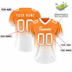Orange White Gradient Authentic Outdoor Football Jersey 2