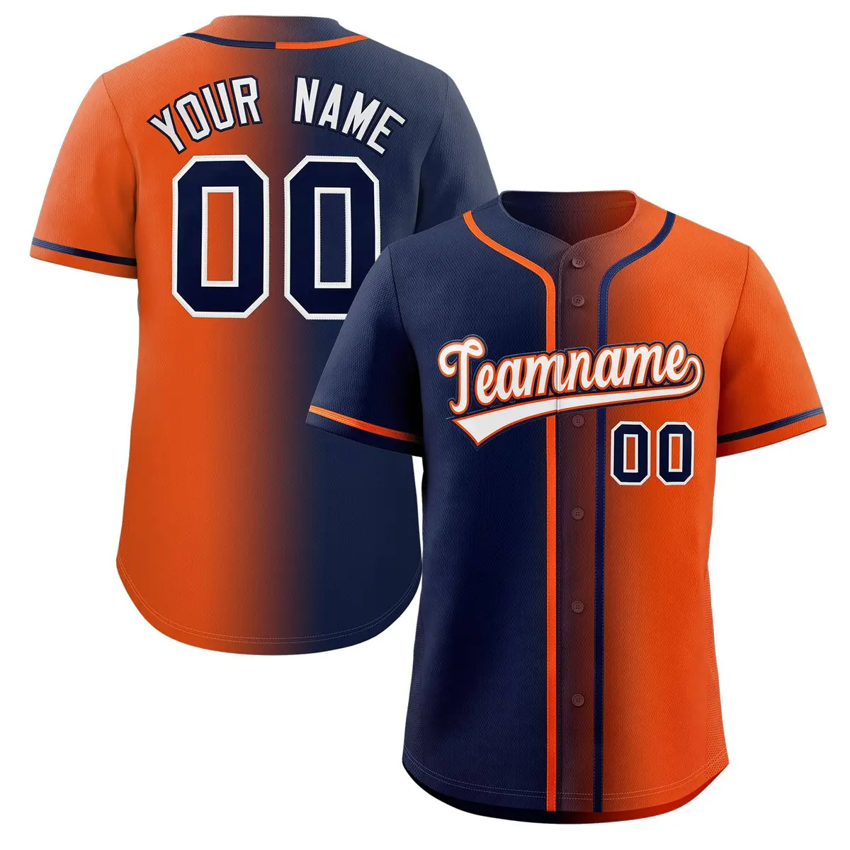 Orange White Gradient Fashion Authentic Baseball Jersey