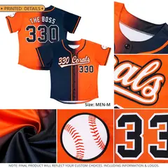 Orange White Gradient Fashion Authentic Baseball Jersey 5