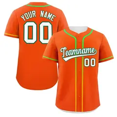 Orange White Gradient Ribbed Authentic Baseball Jersey 1