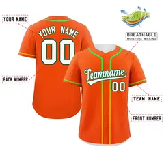 Orange White Gradient Ribbed Authentic Baseball Jersey 2