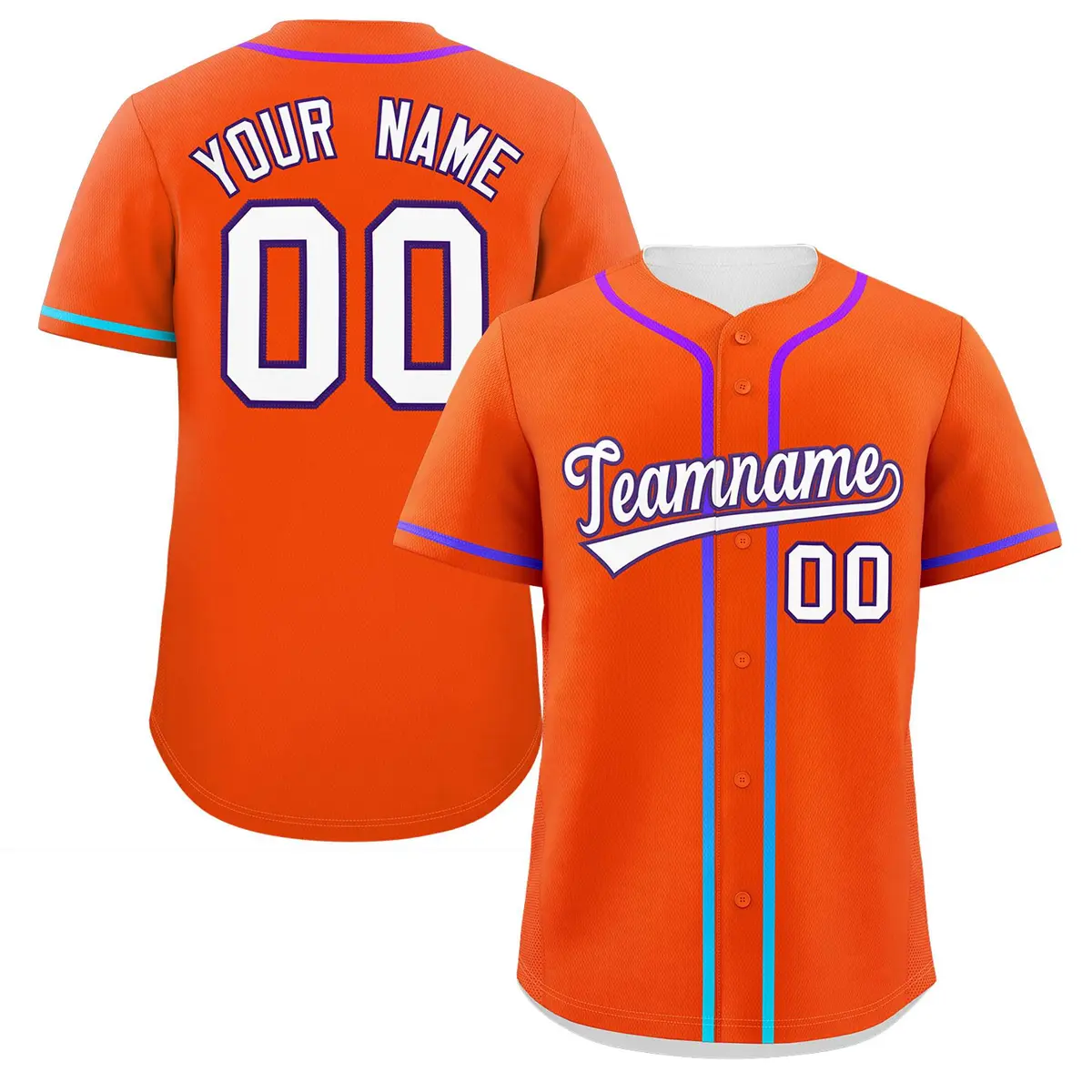 Orange White Gradient Ribbed Authentic Baseball Jersey