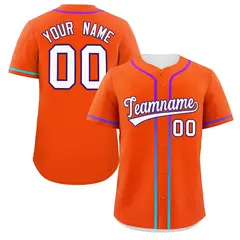 Orange White Gradient Ribbed Authentic Baseball Jersey 1