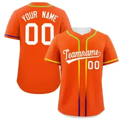 Orange White Gradient Ribbed Authentic Baseball Jersey 1