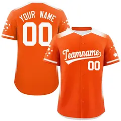 Orange White Gradient Side Star Pattern Baseball Jersey 1