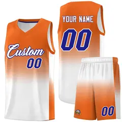 Orange White Gradient Sports Basketball Jersey 1