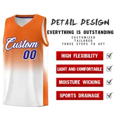 Orange White Gradient Sports Basketball Jersey 2
