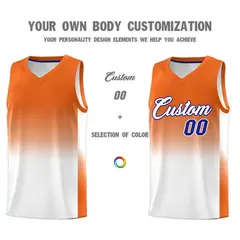 Orange White Gradient Sports Basketball Jersey 3