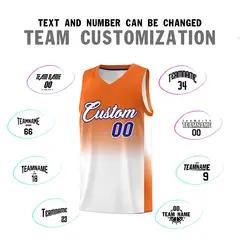 Orange White Gradient Sports Basketball Jersey 4