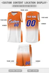 Orange White Gradient Sports Basketball Jersey 5