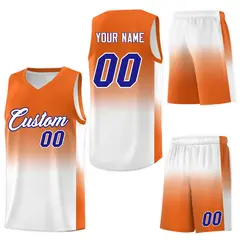 Orange White Gradient Sports Basketball Jersey 7