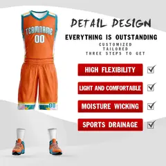Orange White Graffiti Pattern Basketball Jersey 2