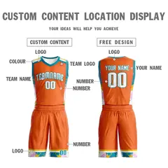 Orange White Graffiti Pattern Basketball Jersey 3