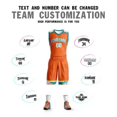 Orange White Graffiti Pattern Basketball Jersey 4