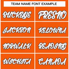 Orange White Gray-Black Classic Hockey Jersey 3