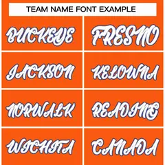 Orange White-Gray Classic Varsity Full-Snap Letterman Jacket 3