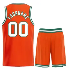 Orange White-Green Bull Classic Basketball Jersey Sets 2
