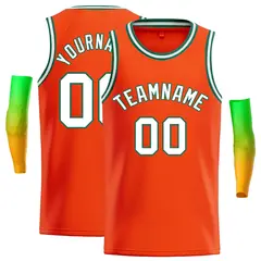 Orange White-Green Classic Casual Basketball Jersey