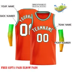 Orange White-Green Classic Casual Basketball Jersey 2