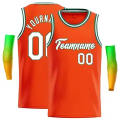 Orange White-Green Classic Casual Basketball Jersey