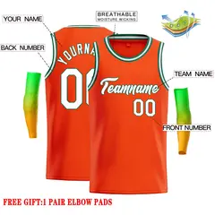 Orange White-Green Classic Casual Basketball Jersey 2