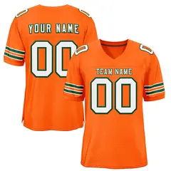 Orange White-Green Classic Style Mesh Football Jersey
