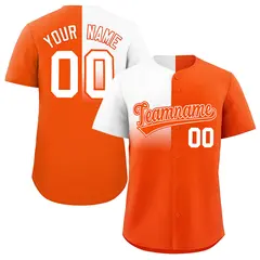 Orange White Half Gradient Authentic Baseball Jersey
