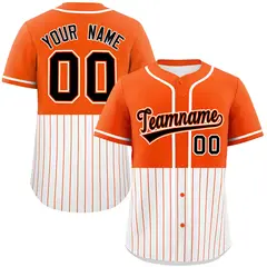 Orange White Half Stripe Authentic Baseball Jersey