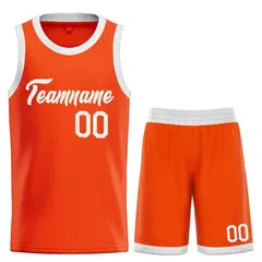 Orange White Heal Basketball Jersey Uniform Set