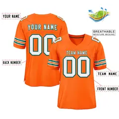 Orange White-Kelly Green Classic Style Football Jersey 2