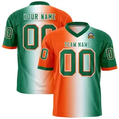 Orange White-Kelly Green Gradient Fashion Football Jersey